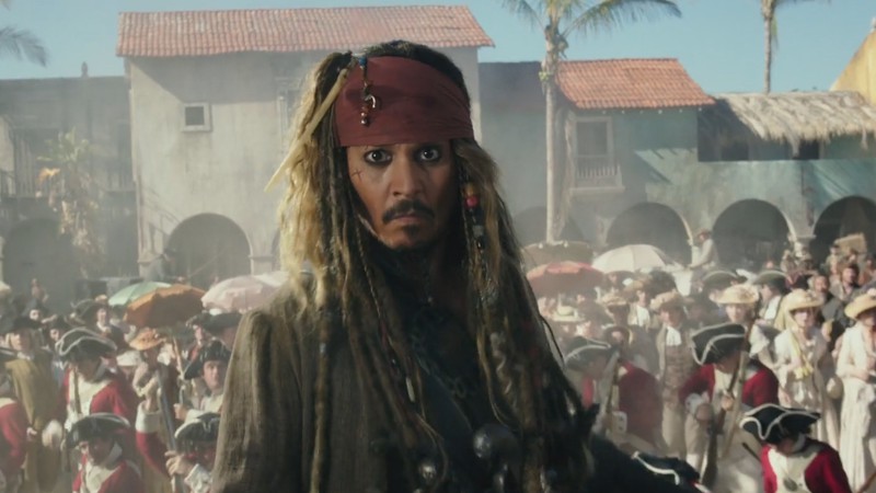 Johnny Depp como Jack Sparrow no filme <i>Piratas do Caribe: A Vingança de Salazar</i> - Reprodução