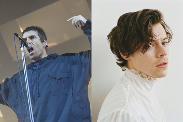 Liam Gallagher, ex-vocalista do Oasis, e Harry Styles, antigo integrante do One Direction - AP/Theo Wener