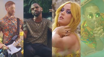 Calvin Harris, Big Sean, Katy Perry e Pharrell no clipe de "Feels" - Reprodução