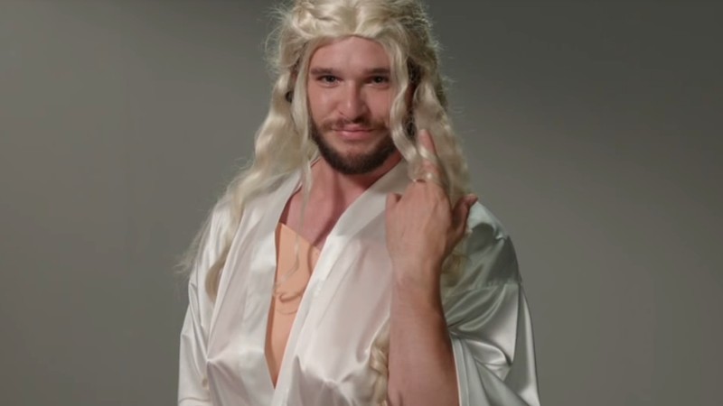 Kit Harrington como Daenerys Targaryen no <i>Jimmy Kimmel Live</i> - Reprodução/Vídeo