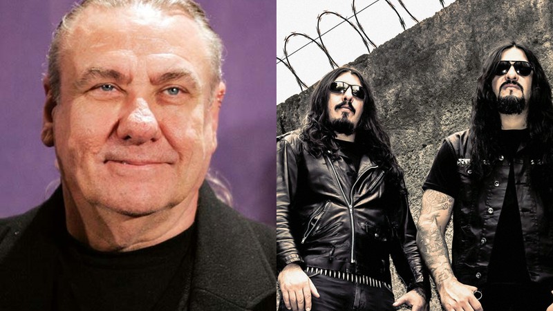 Bill Ward, baterista e cofundador do Black Sabbath, e a banda brasileira Krisiun - Image Collect; Pri Secco/Divulgação