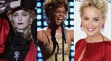 Madonna, Whitney Houston e Sharon Stone - AP/Reprodução/Facebook