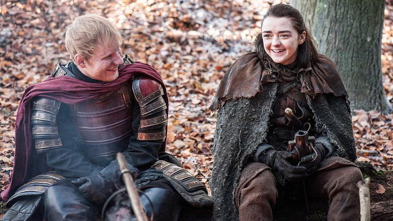 Ed Sheeran e Maisie Williams em cena de <i>Game of Thrones</i> - Reprodução/Instagram