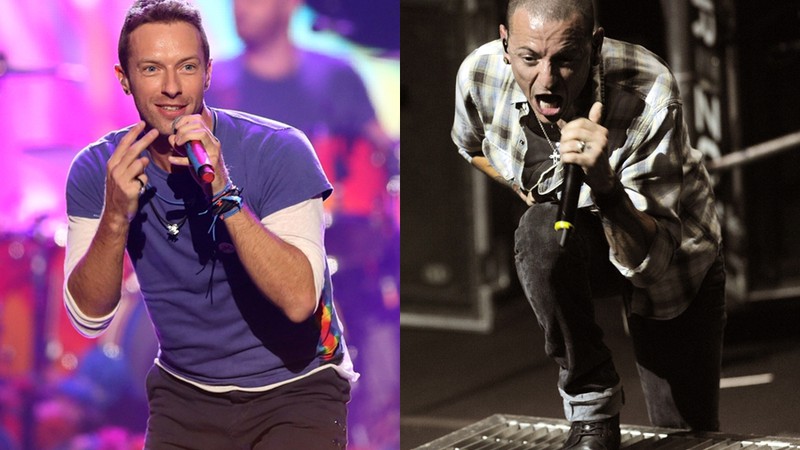 Chris Martin homenageou o falecido Chester Bennington, vocalista do Linkin Park, em show do Coldplay - Matt Sayles/AP