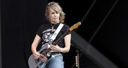 Chrissie Hynde, líder do The Pretenders, durante show no festival Glastonbury de 2017 - Grant Pollard/Invision/AP