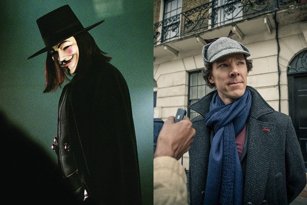 Cenas de <i>V de Vingança</i> e <i>Sherlock</i> - Reprodução