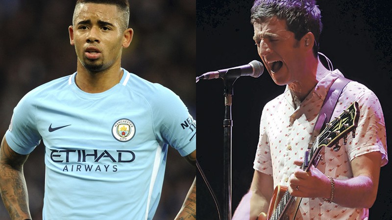 O músico britânico Noel Gallagher e o jogador brasileiro Gabriel Jesus - Rex Features/AP