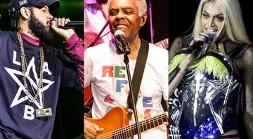 Emicida, Gilberto Gil e Pabllo Vittar estão no line-up da edição de 20 anos do festival goiano Bananada - Joshua Bryan/Denilson Santos/AgNews/Paola Alfamor/ Luciano Belford/AGIF/AP