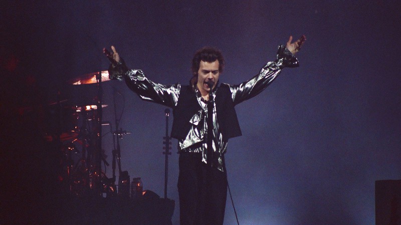 Harry Styles durante show no Espaço das Américas, em São Paulo - Cabra