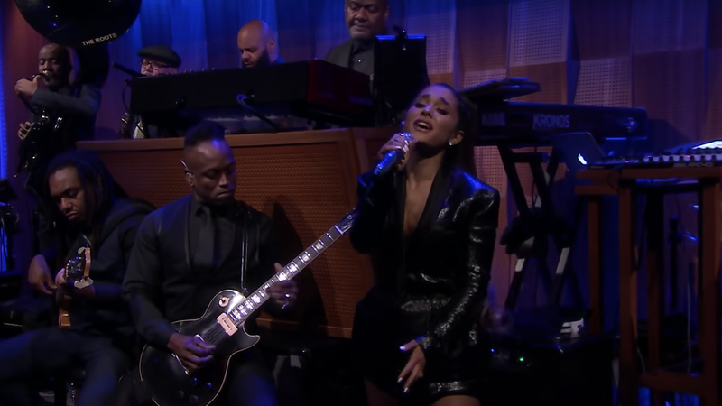 Ariana Grande no programa <i>The Tonight Show</i> - Reprodução