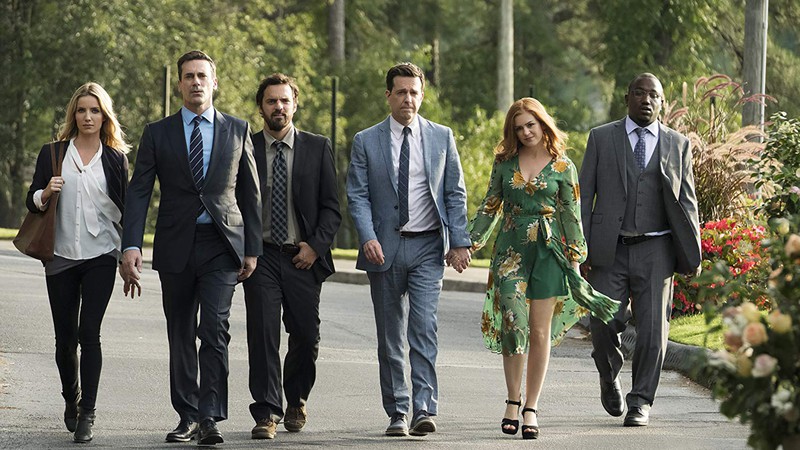 Annabelle Wallis, Jon Hamm,  Jake Johnson, Ed Helms, Isla Fisher e Hannibal Buress no filme <i>Te Peguei!</i> - Reprodução