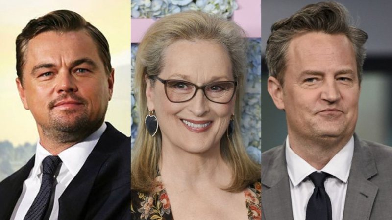 Leonardo DiCaprio (Foto: Divulgação), Meryl Streep (Foto: Evan Agostini / Invision / AP) e Matthew Perry (Foto: Evan Agostini / Invision / AP)