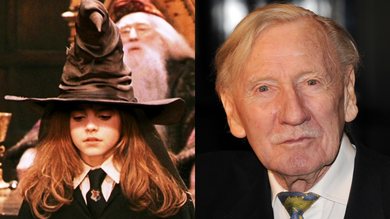 Cena de Harry Potter (Foto: Divulgação) e Leslie Phillips (Foto: Getty Images)