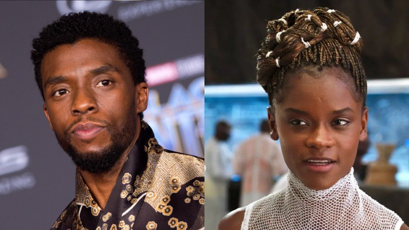 Chadwick Boseman e Letitia Wright: homenagem em Pantera Negra - (Foto: Reprodução)