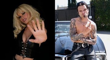 Lily James como Pamela Anderson (Foto: Reprodução /Twitter) e Sebastian Stan como Tommy Lee (Foto: Reprodução /Instagram)