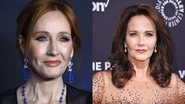 Montagem de J.K. Rowling (Foto: John Phillips / Getty Images) e Linda Carter (Foto: Michael Loccisano/Getty Images)