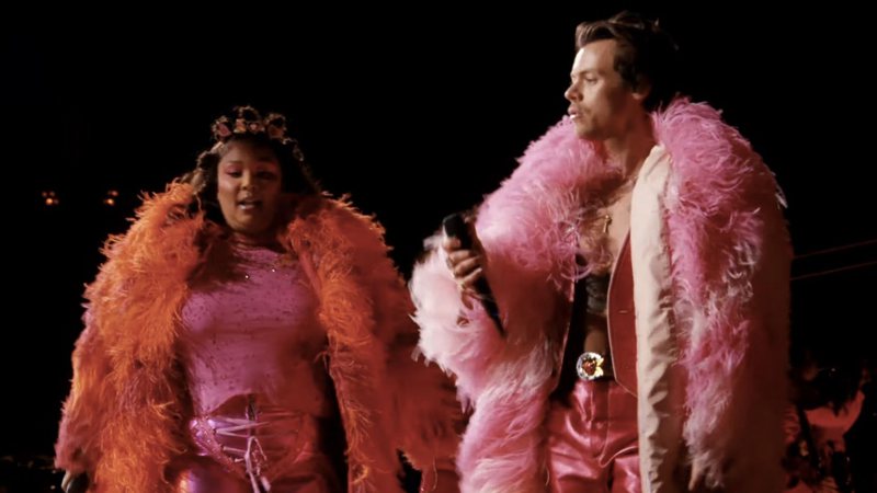 Lizzo e Harry Styles no Coachella 2022 (Foto: Reprodução /Twitter)