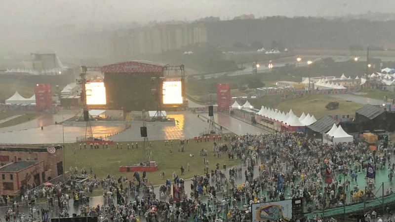 O Lollapalooza 2019 paralisado (Foto: Pedro Antunes)