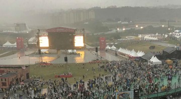 O Lollapalooza 2019 paralisado (Foto: Pedro Antunes)