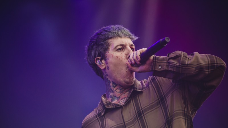 Olliver Syker, vocalista do Bring Me The Horizon (Foto:Camila Cara)