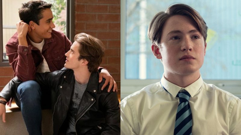 Love, Victor (Foto: Reprodução / Divulgação) e Kit Connor em Heartstopper (Foto: Rob Youngson / Netflix)