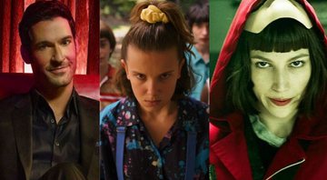 Lucifer, Stranger Things e La Casa de Papel (Foto 1: Reprodução/ Foto 2: Reprodução/ Foto 3: Reprodução)