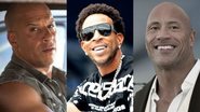 Montagem de Vin Diesel (Foto: Reprodução) /  Ludacris (Foto: Tasos Katopodis / Getty Images for Universal Pictures) / Dwayne "The Rock" Johnson (Foto: Richard Shotwell/Invision/AP)