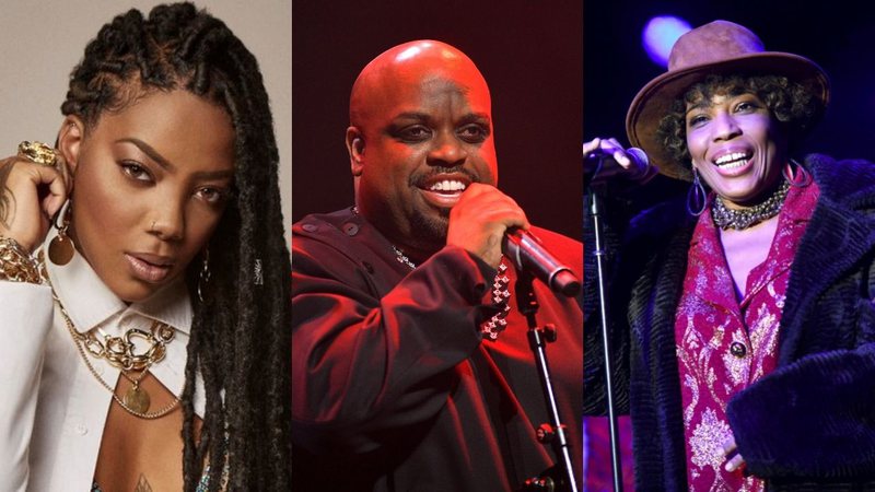 Ludmilla (Foto: Chico Cerchiaro), CeeLo Green no Science Gala, em 2019 (Foto: Getty Images /Matt Winkelmeyer) e Macy Gray no One Love Malibu Festival, em 2018 (Foto: Getty Images /Scott Dudelson)