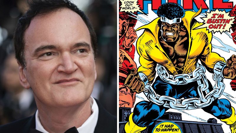 Quentin Tarantino (Foto: Vianney Le Caer/Invision AP) e Luke Cage (Reprodução/Marvel)