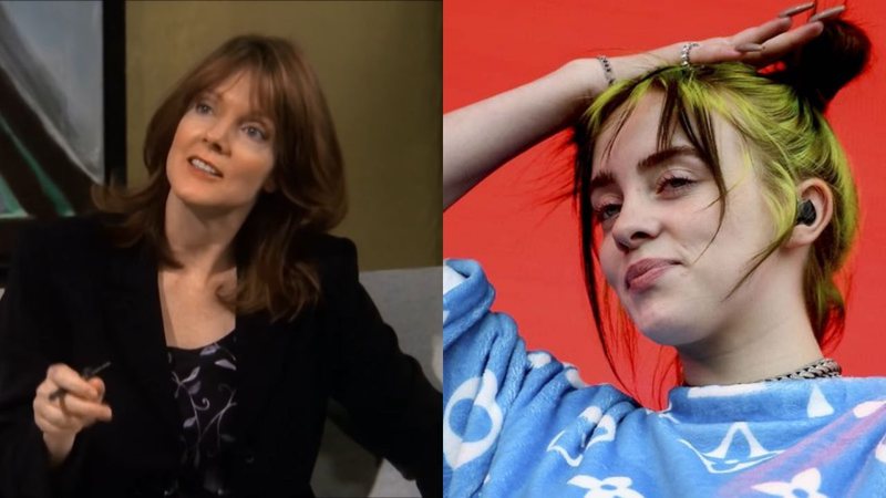 Maggie Baird (Foto: Reprodução /Youtube) e Billie Eilish (Foto: Britta Pedersen /DPA /AP)