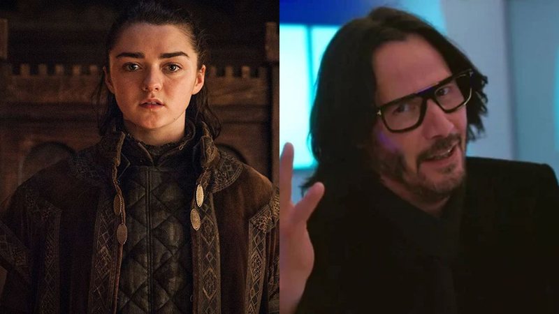 Maisie Williams e Keanu Reeves (Foto: Reprodução)