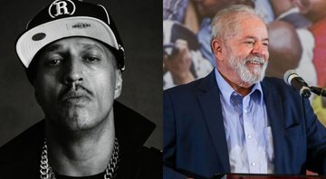 Mano Brown (Foto: Daryan Dornelles) e Lula fala em entrevista coletiva após anulação das condenações em março de 2021 (Foto: Alexandre Schneider/Getty Images)