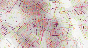 Mapa interativo do LabCidade da FAU (Foto: LabCidade / FAU / Reprodução via UOL)