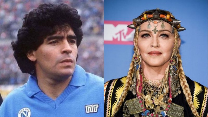 Diego Maradona (Foto: Divulgação) e Madonna (Foto: Evan Agostini/Invision/AP)