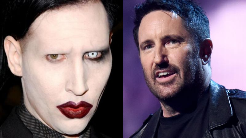 Marilyn Manson em 2003 (Foto: Jon Kopaloff/ Getty Images)/ Trent Reznor (Foto: Jamie McCarthy/ Getty Images)