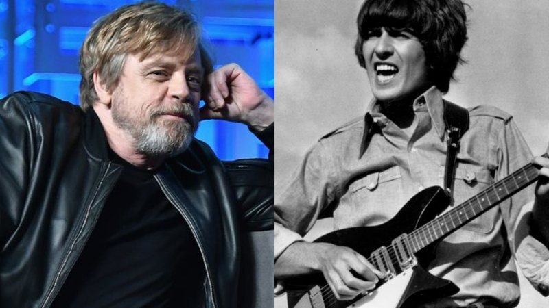 Montagem de Mark Hamill (Gustavo Caballero/Getty Images) e Geoge Harrison (AP Images)