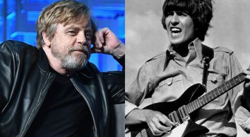 Montagem de Mark Hamill (Gustavo Caballero/Getty Images) e Geoge Harrison (AP Images)