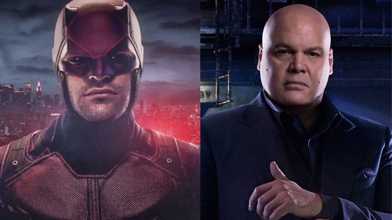 Charlie Cox e Vincent D'Onofrio - Charlie Cox como Demolidor (Foto: Reprodução/Marvel) e Vincent D'Onofrio como Rei do Crime (Foto: Divulgação/Netflix)