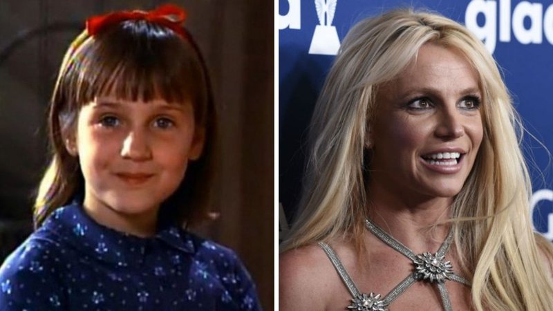 Mara Wilson em Matilda (Foto: Reprodução) e Britney Spears (Foto: Chris Pizzello / Invision /AP)