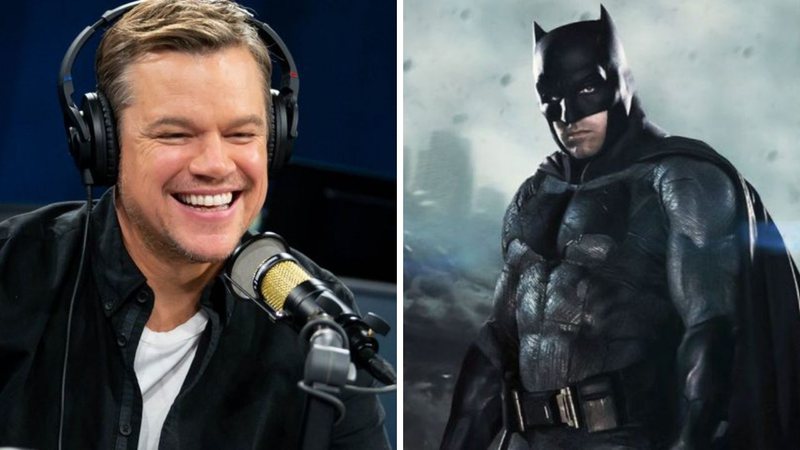 Matt Damon (Foto: Emma McIntyre/Getty Images for SiriusXM) e Batman de Ben Affleck (Foto: Reprodução/Warner)