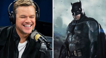 Matt Damon (Foto: Emma McIntyre/Getty Images for SiriusXM) e Batman de Ben Affleck (Foto: Reprodução/Warner)