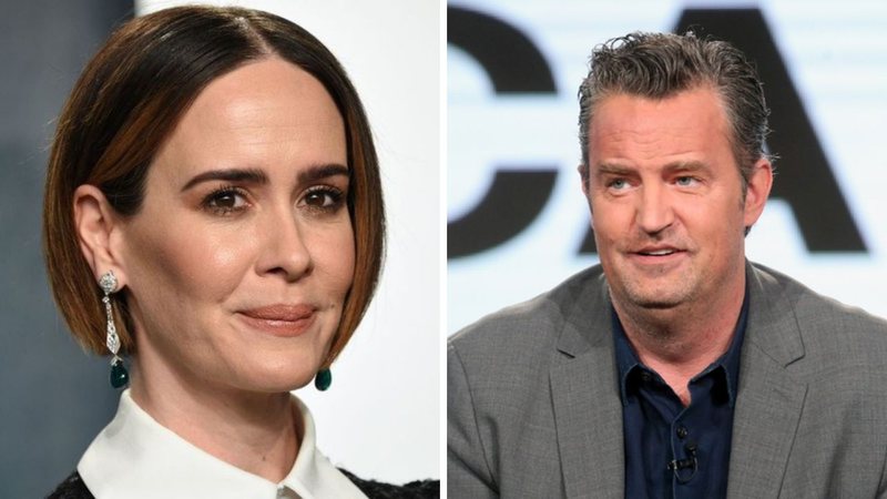 Sarah Paulson (Foto: Evan Agostini/Invision/AP) e Matthew Perry (Foto: Frederick M. Brown / Getty Images)