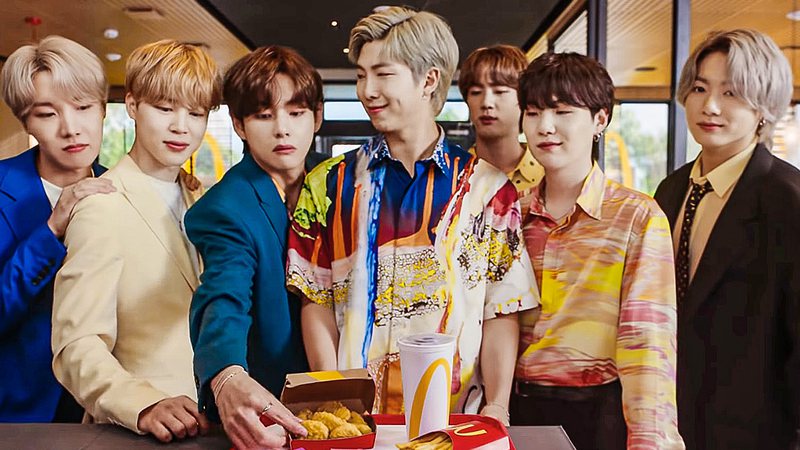 BTS no Mc Donald's (Foto: Reprodução/Redes Sociais)