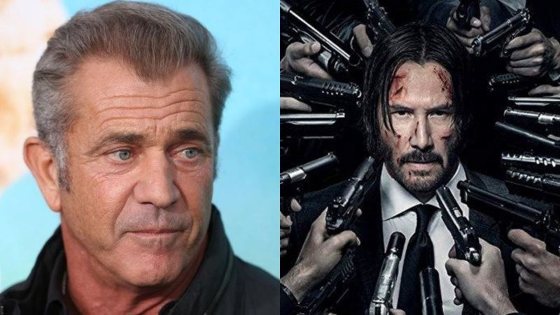 Mel Gibson (Foto: Matt Sayles/AP) e John Wick (Foto: Reprodução/Lionsgate)