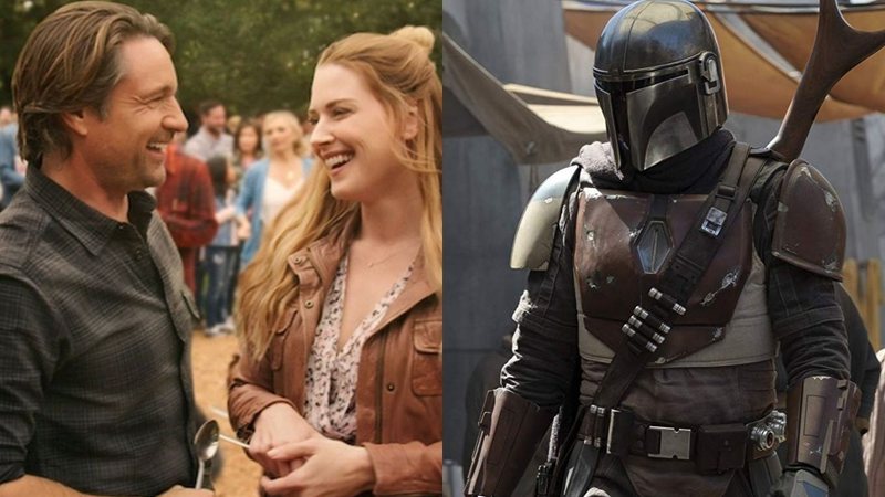 Martin Henderson como Jack e Alexandra Breckenridge como Mel em Virgin River (Foto: Reprodução) | The Mandalorian (Foto: Reprodução/Disney)