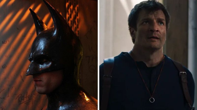 Um Conto De Batman: Na Psicose Do Ventríloquo (Foto: Divulgação) e Nathan Fillion como Nathan Drake (Foto: Reprodução/YouTube)