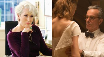 Meryl Streep em O Diabo Veste Prada (Foto: Divulgação) e Daniel Day-Lewis em Trama Fantasma (Foto: Divulgação)