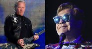 O vocalista do Metallica, James Hetfield (Foto: Sipa via AP Images)/ Elton John (Foto: Matt Sayles/Invision for Black Ink/AP Images)