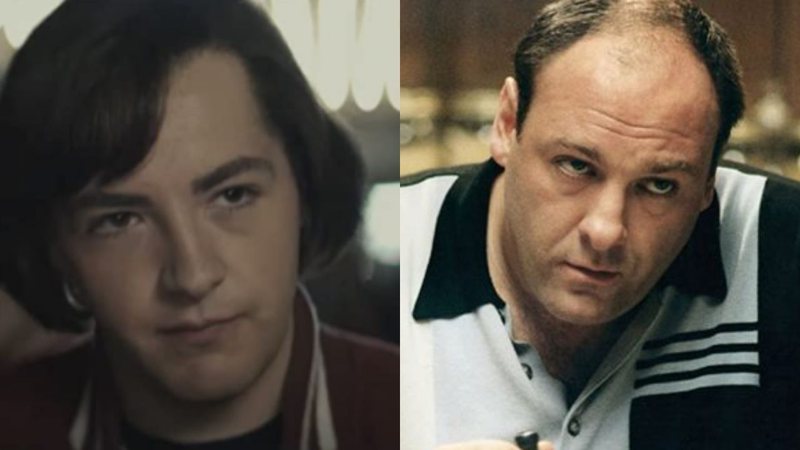 Michael Gandolfini em The Many Saints of Newark (Foto: Reprodução via IMDb) e James Gandolfini em Família Soprano (Foto: Reprodução)