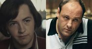 Michael Gandolfini em The Many Saints of Newark (Foto: Reprodução via IMDb) e James Gandolfini em Família Soprano (Foto: Reprodução)